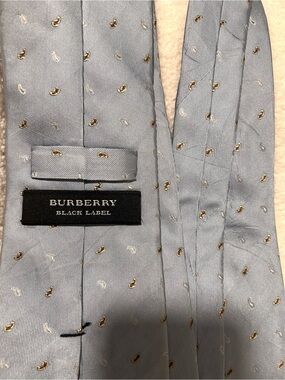 Burberry Light Blue Silk Paisley Motif Tie